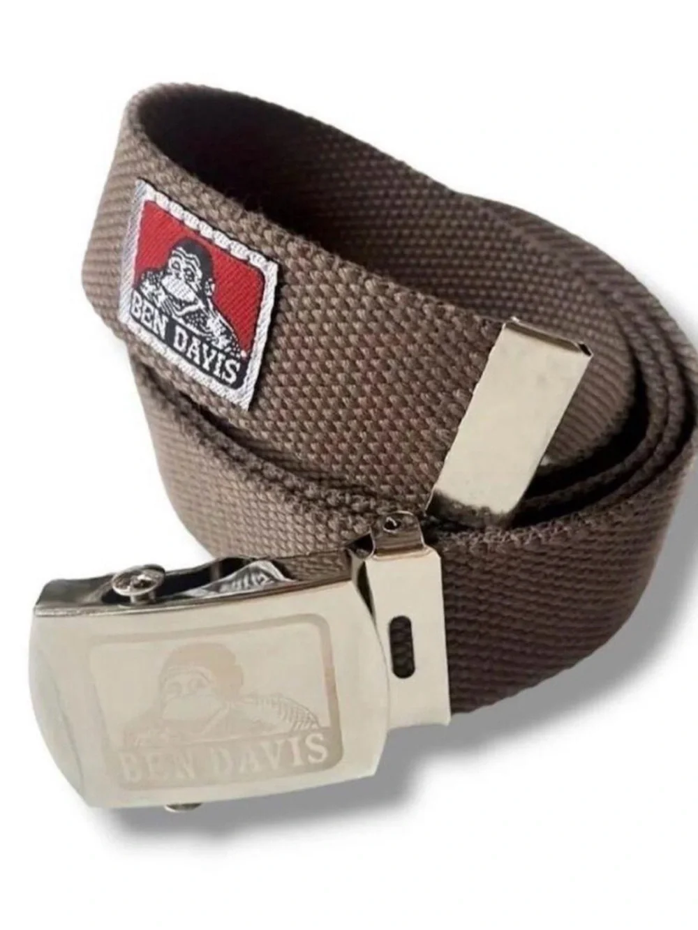 Ben Davis Gray Webbing Belt with Branded Metal Buckle